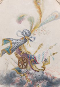 Design for a Lampas Silk with a Triumphal Chariot on a Cloud