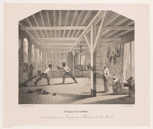 View in the Fencing and Gymnastics Hall of the Student Society Olympia by Philippus Anthonius Alexander Kanne