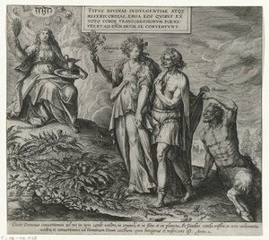 Allegory of Penance and Repentance (Penance and Repentance in the Old and New Testament) by Philips Galle (attributed to workshop of)