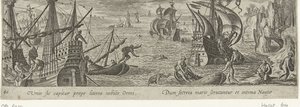Oyster Fishing Hunting and Fishing (series title) by Philips Galle (attributed to workshop of)