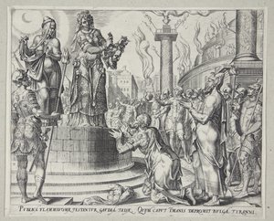 Judith Displaying the Head of Holofernes to the People of Bethulia by Philips Galle