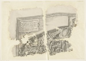 Upper Left Corner of a Print of the Scene of Cebes (Tabula Cebetis Carta Vitae)