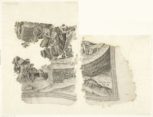 Lower Right Corner of a Print of the Scene of Cebes (Tabula Cebetis Carta Vitae) by Philips Galle