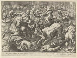 Bullfight by Philips Galle