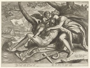Venus Mourns the Death of Adonis by Philips Galle