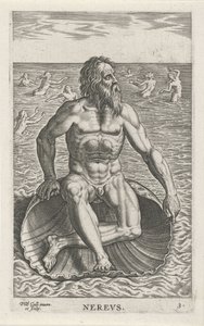 Sea God Nereus (River and Sea Gods, Elegant Images of Marine and River Demigods) by Philips Galle