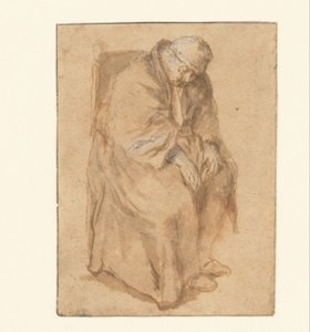 Joost van den Vondel, sleeping in a chair