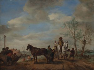 A Man and a Woman on Horseback