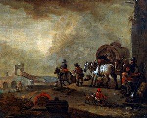 Travellers on the Way by Philips Wouwerman