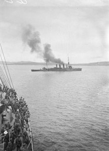 HMAS Melbourne or HMAS Sydney in King George Sound, Albany WA, c. October 1914