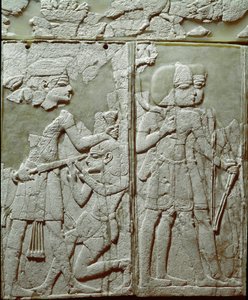 Phoenician Civilization: Bed Ornament with a Low Ivory Relief Representing a King Threatening Enemy