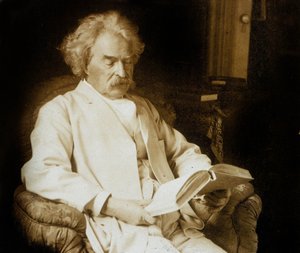 Mark Twain (Samuel Langhorne Clemens) Reading