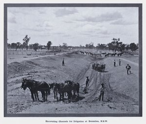 Excavating Channels for Irrigation at Berembea, NSW by Photographer Australian
