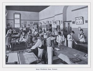 Sloyd Woodwork Class, Victoria by Photographer Australian