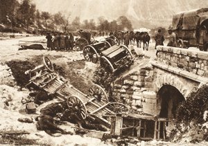 Italian Ammunition Convoy Near Udine Under German Artillery Fire