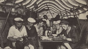 Crew quarters aboard a German submarine by Photographer German