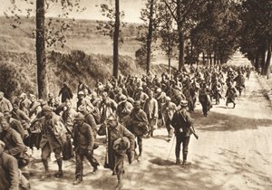 French Prisoners on the Road Between Soissons and Fismes During the Battle of the Aisne