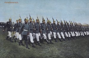 German Army Infantry Soldiers Marching on Parade by Photographer German
