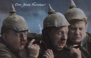 German soldiers enjoying cigars by Photographer German