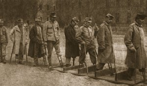 In Brest-Litovsk Hospital: Crippled Austrians Practising Walking with Artificial Limbs, from 