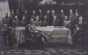 Kaiser Wilhelm II of Germany with Senior German Military Commanders by Photographer German