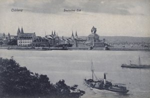Monument to Kaiser Wilhelm I, Deutsches Eck, Koblenz, Germany by Photographer German