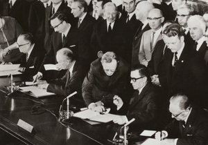 On 3 June 1972 the foreign ministers of the Four Powers signed the final protocol to the Quadripartite Agreement on West Berlin at the building formerly used by the Allied Control Council in the American sector of West Berlin by Photographer German
