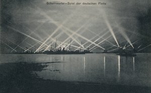 Searchlight display by the German navy by Photographer German