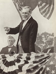 US President Woodrow Wilson, the driving force behind the establishment of the League of Nations, who nevertheless failed to persuade his country to join the organisation by Photographer German