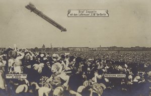 Zeppelin LZ III flying over Berlin by Photographer German