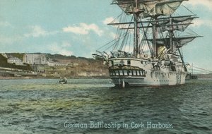 German Battleship in Cork Harbour, Ireland by Photographer Irish