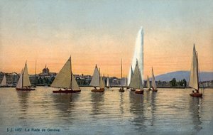Yachts in the Harbour of Geneva, Switzerland