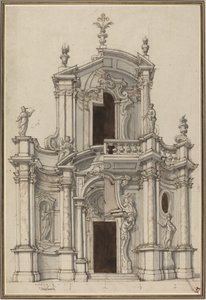Elevation for a Church Facade, with Alternatives by Piedmontese 18th Century