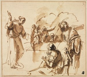 A Monk Preaching by Pier Francesco Mola