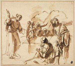 A Monk Preaching by Pier Francesco Mola