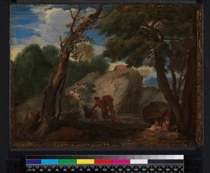 Landscape with Mythological Figures by Pier Francesco Mola
