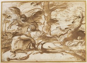 The Angel Appearing to Hagar in the Desert (recto), c.1660