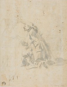 Kneeling Man Approaching Another Figure by Pier Leone Ghezzi