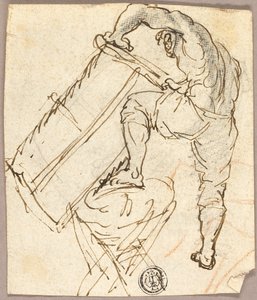 Man Sawing Wood