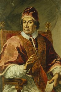 Portrait of Pope Clement XI, Seated Half Length, Wearing Papal Robes, Holding a Letter by Pier Leone Ghezzi