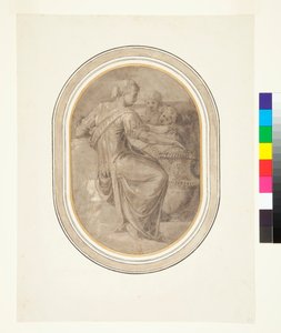 A Sibyl with a Vase and Two Putti