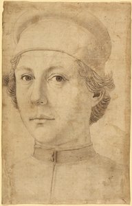 Portrait of a Young Man, Head and Shoulders, Wearing a Cap by Piero del Pollaiolo