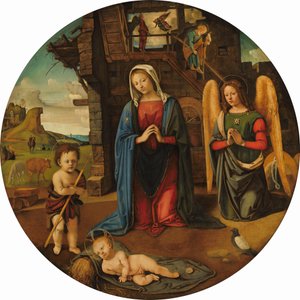 The Nativity with the Infant Saint John, c. 1495-1505 by Piero di Cosimo