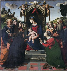 Virgin and Child on the throne surrounded by saints by Piero di Cosimo