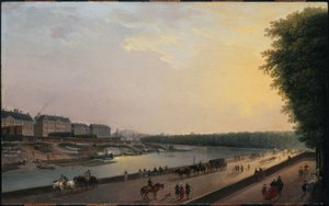 The Seine at the Grenouillère, view from the waterside terrace at the Tuileries, circa 1777