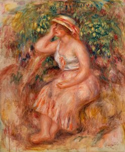 Woman Daydreaming by Pierre-Auguste Renoir