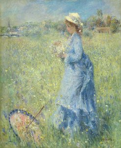 Woman Picking Flowers by Pierre-Auguste Renoir