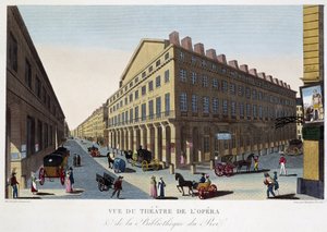 View of the Theatre of the Opera (Comédie Française) and the Library of the King - in “Vues de Paris” by Courvoisier