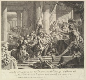 Sancho Pursued by the Kitchen Boys of the Duke by Pierre Alexandre Aveline