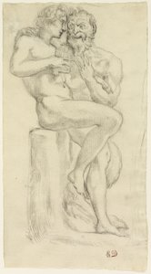 Study of a Nude Figure and a Faun by Pierre Andrieu